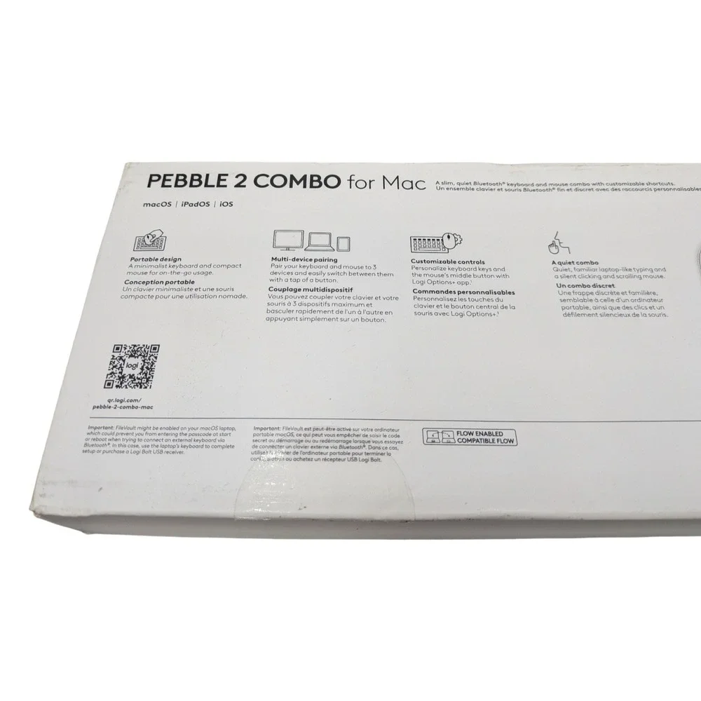 Logitech Pebble 2 Combo for Mac Wireless Keyboard and Mouse White 920-012201